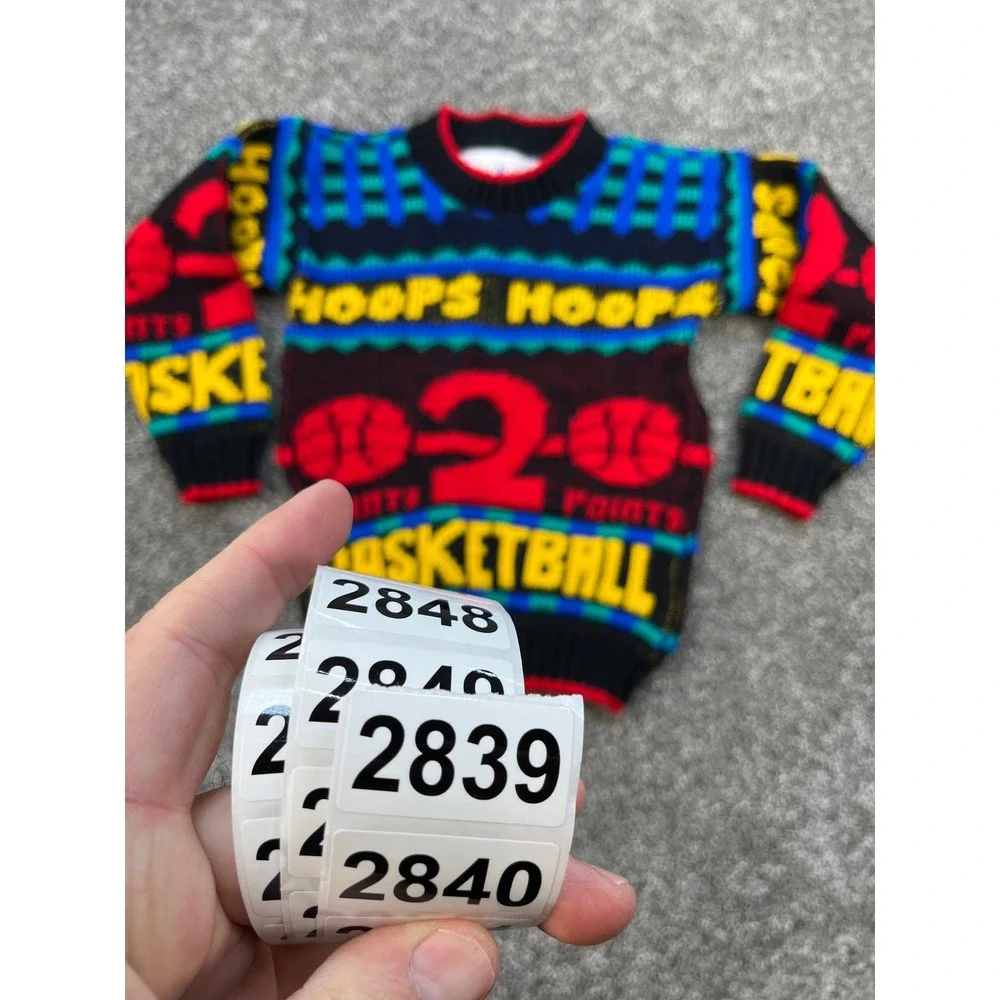 Vintage 90s Bucket Basketball‎ Hoops Knit Sweater Kids Size Multi Color